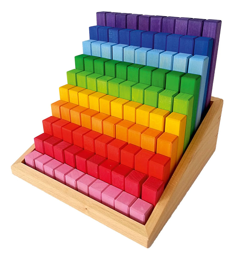 Bauspiel Construction Stairs Counting Steps 100pcs Building Blocks Wooden Toys 3yrs+