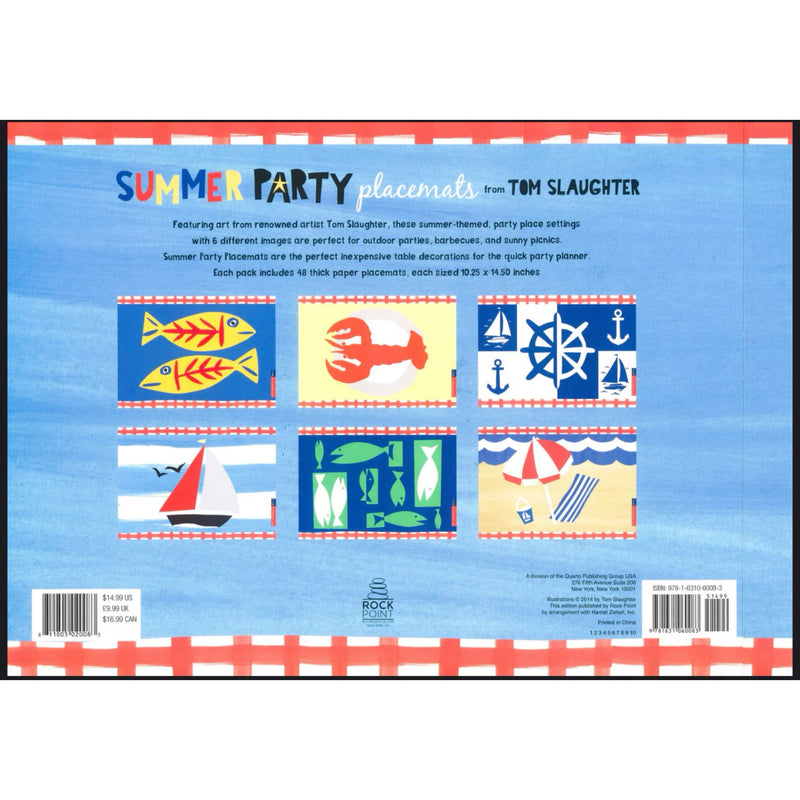 Summer Party Placemats (Hardcover) By Tom Slaughter Table Decorations