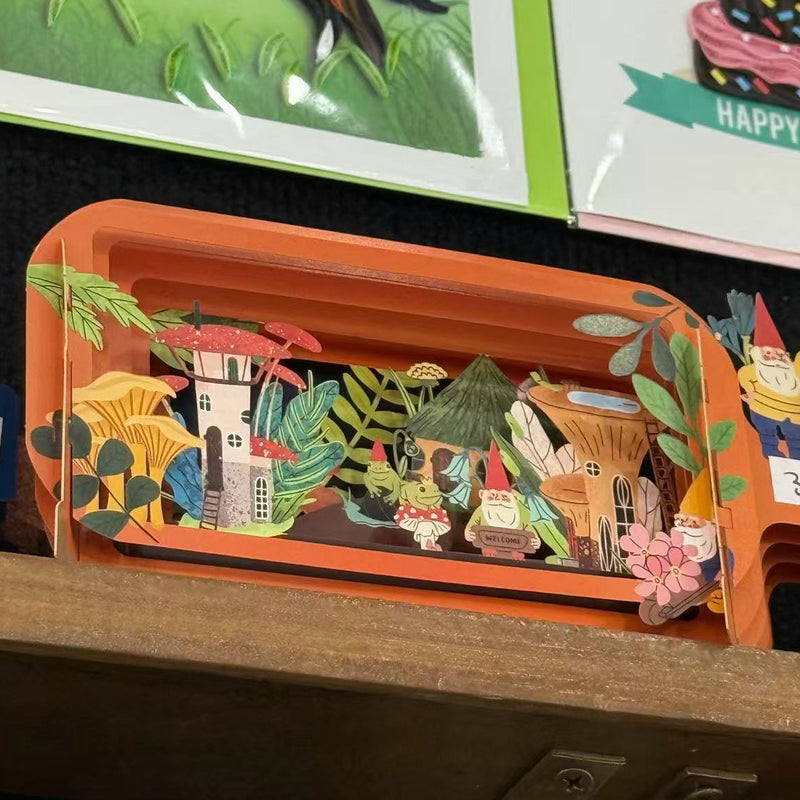 Gnome House 3D Pop Up Card by Alljoy Design Birthday card