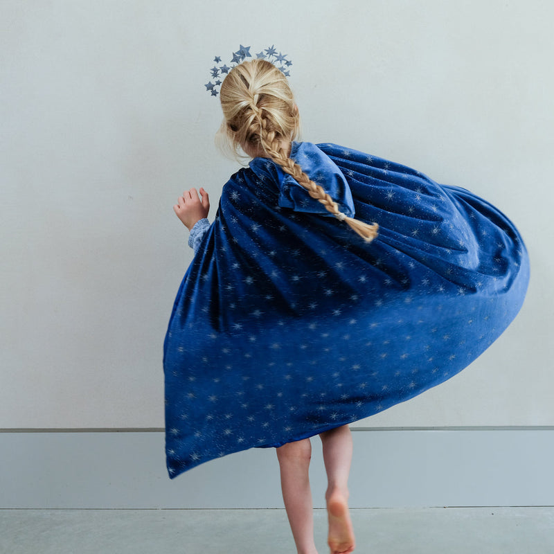 Ice Queen Velvet Cape BLUE Cape by Mimi & Lula Costumes Fairy Unicorn and Castle Theme 3yrs+
