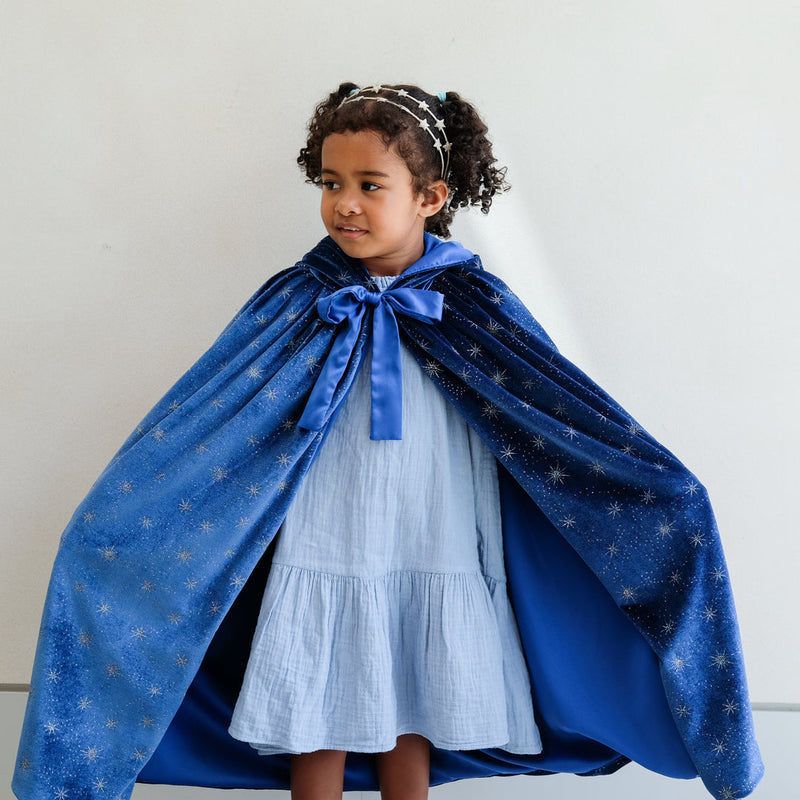 Ice Queen Velvet Cape BLUE Cape by Mimi & Lula Costumes Fairy Unicorn and Castle Theme 3yrs+