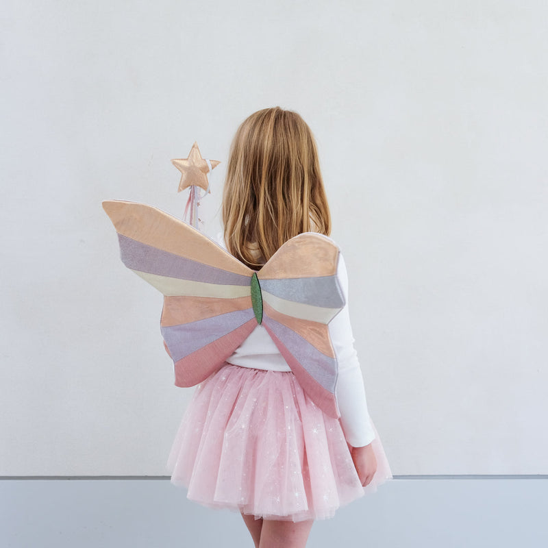 Girls Pink Sparkly Intergalactic Wings by Mimi & Lula Costumes Fairy Unicorn and Castle Theme 3yrs+