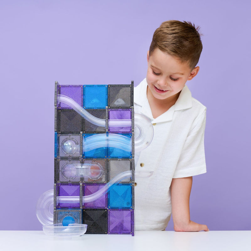 Connetix Tiles 61 Piece Ball Run Glitter Galaxy Pack NEW 2026 3yrs+