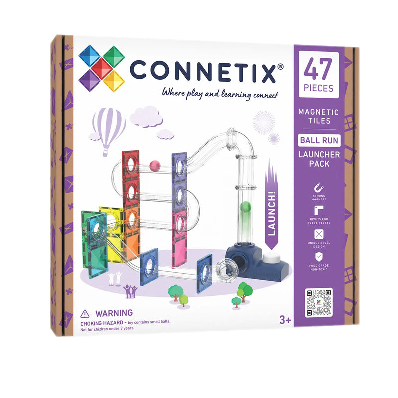 Connetix Tiles 47 Piece Ball Run Launcher Pack NEW 2026 3yrs+
