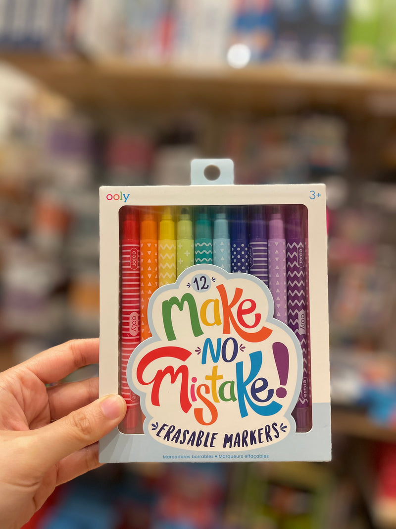 Ooly Erasable Markers Make No Mistake Set of 12 Stationary Art and craft for kids 3yrs+