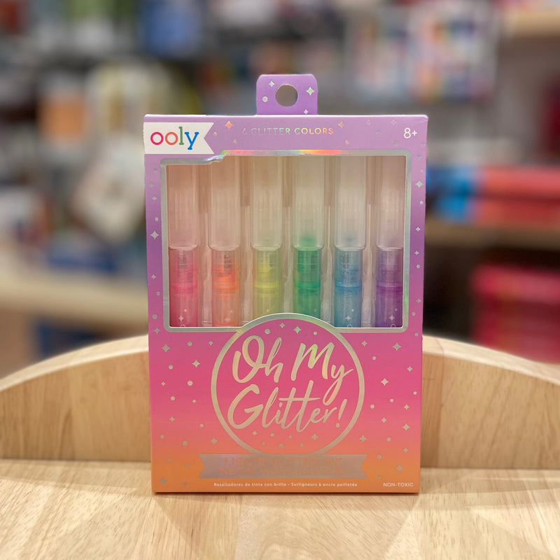 Ooly 6 Oh My Glitter Neon Highlighters Stationary Art and craft for kids 6yrs+