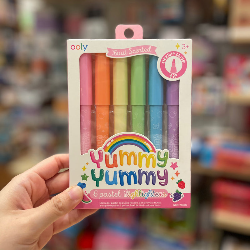 Ooly Yummy Yummy 6 Pastel Highlighters Fruit Scented Flexible Tip Stationary Art and craft for kids 3yrs+