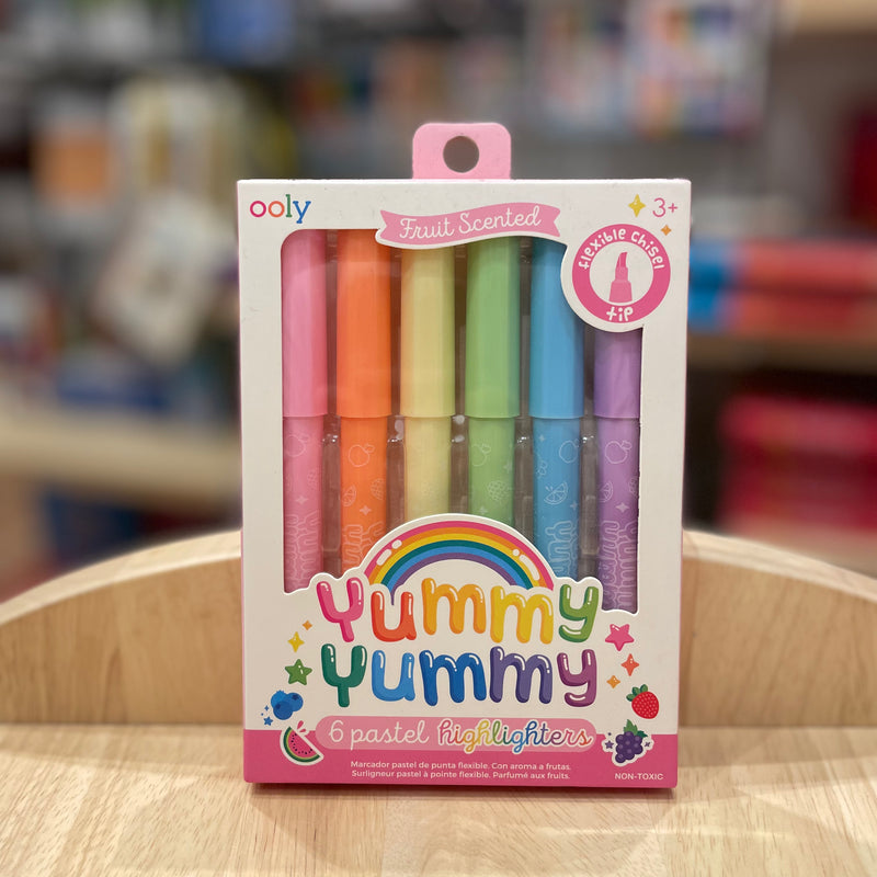 Ooly Yummy Yummy 6 Pastel Highlighters Fruit Scented Flexible Tip Stationary Art and craft for kids 3yrs+