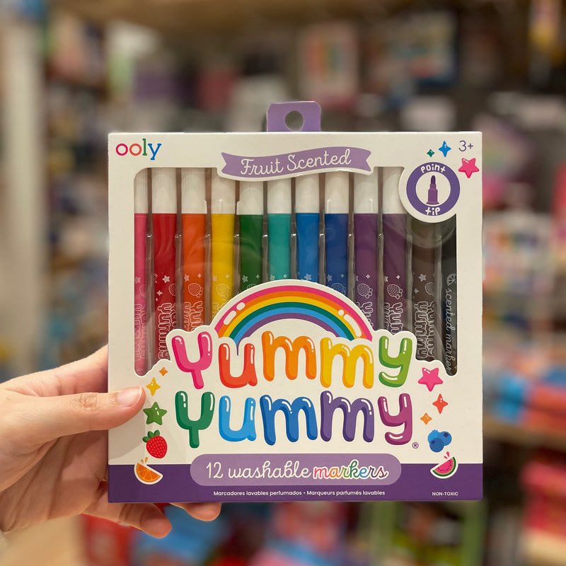 Ooly Yummy Yummy 12 Washable Fruit Scented Markers Point Tip Stationary Art and craft for kids 3yrs+
