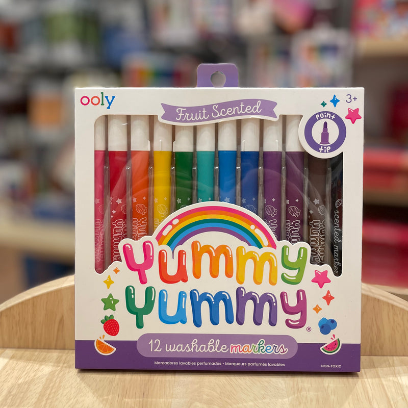 Ooly Yummy Yummy 12 Washable Fruit Scented Markers Point Tip Stationary Art and craft for kids 3yrs+
