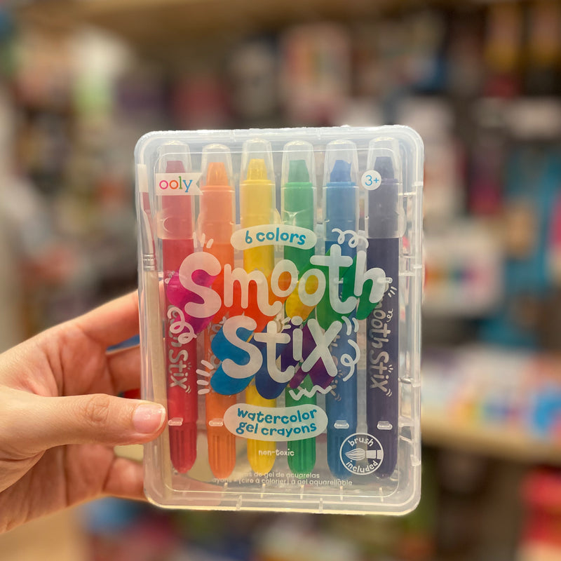 Ooly Smooth Stix Watercolour Gel Crayons 6 Colours Stationary Art and craft for kids 3yrs+