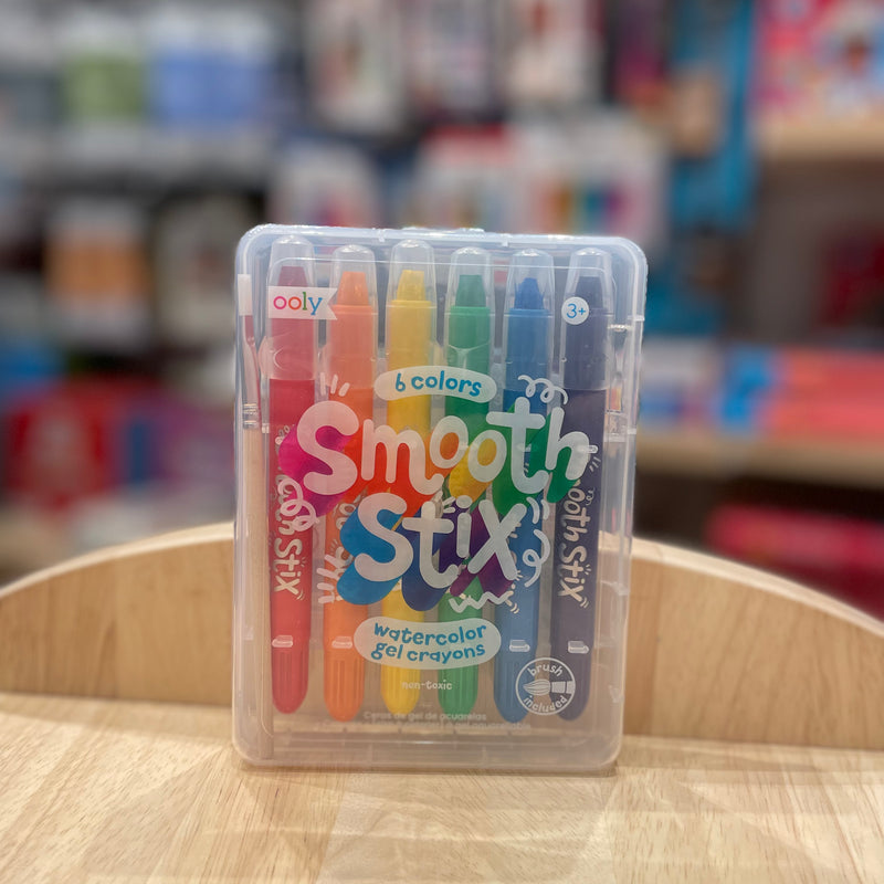 Ooly Smooth Stix Watercolour Gel Crayons 6 Colours Stationary Art and craft for kids 3yrs+