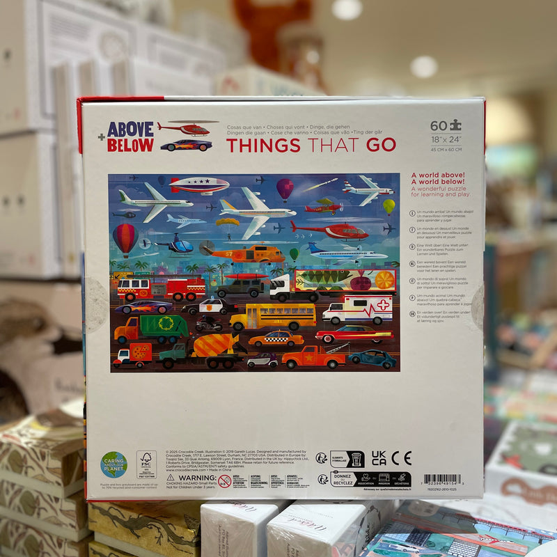 Crocodile Creek Above and Below Puzzle 60 pcs Things That Go Gifting Idea for 4yrs+
