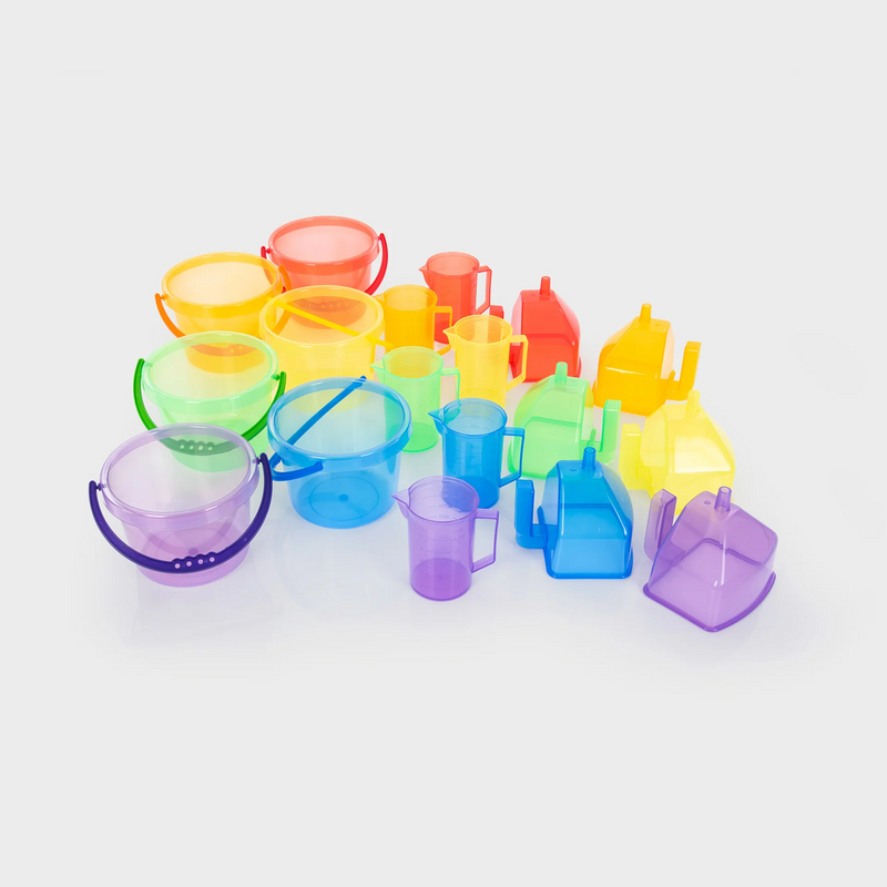 Translucent Water Play Set 24pcs Rainbow colour by Tickit Sensory Outdoor Play Tools STEM Water Play School Range 3yrs+