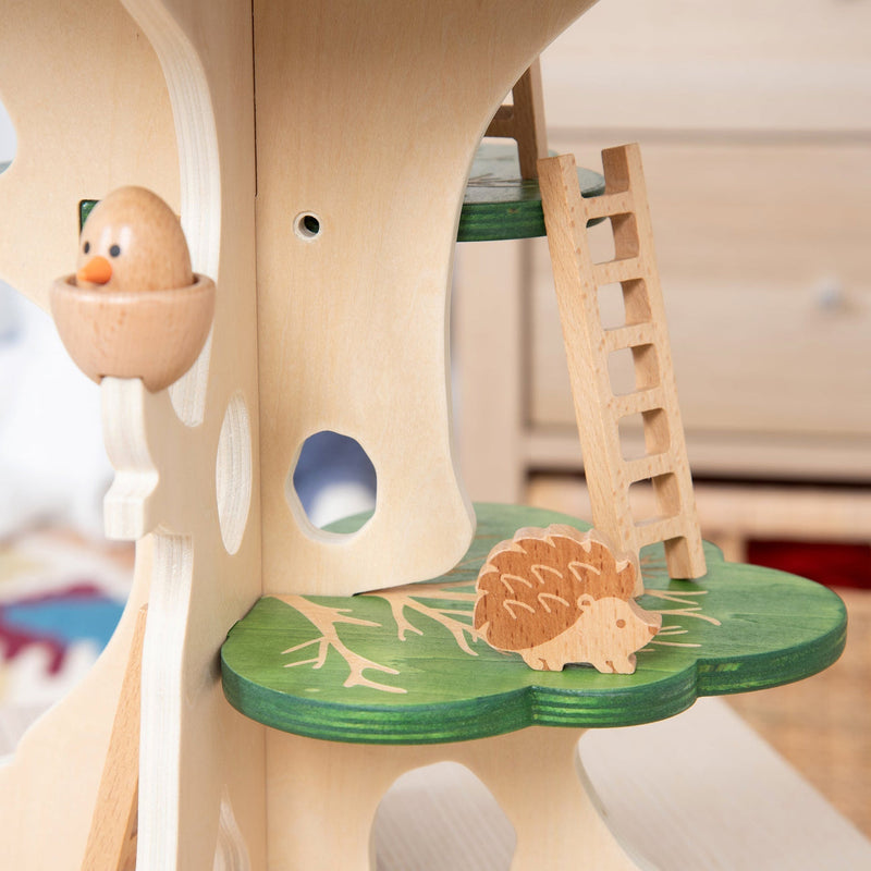 Tickit Woodland Trail Treehouse with 4 Wooden Animals 54.5 x 37 x 36.5cm Wooden Toys Pretend and Imaginative Play 3yrs+