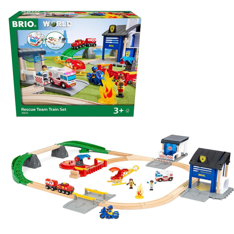 BRIO Rescue Team Train 44pcs Large Set 3yrs+