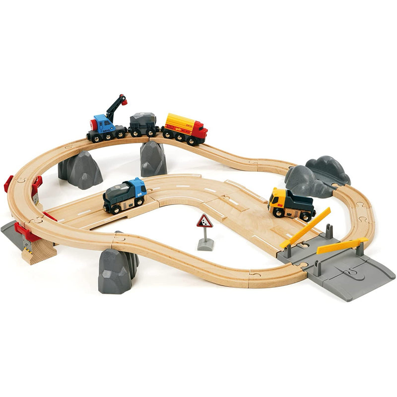BRIO Rail & Road Loading 32pcs With Sound And Light Large Set Best Seller 3yrs+