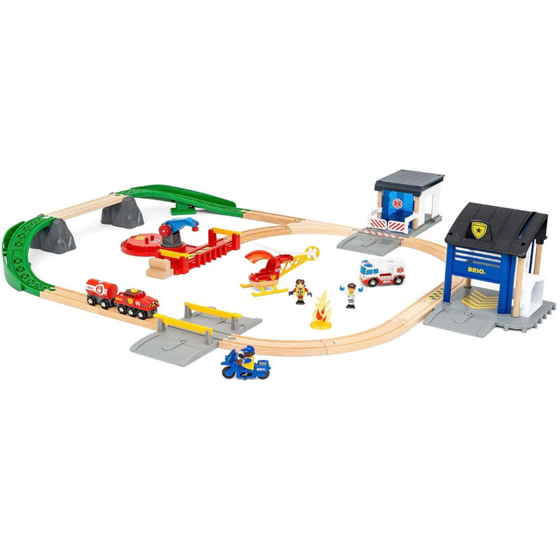 BRIO Rescue Team Train 44pcs Large Set 3yrs+