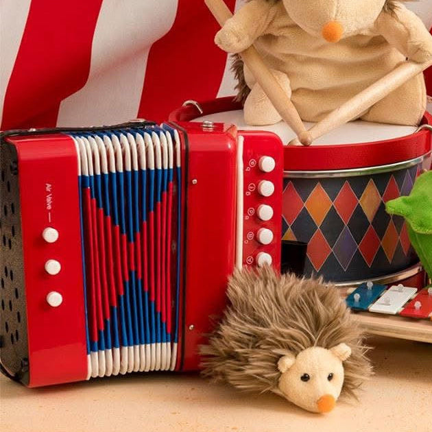Egmont Piano Accordion Red Musical Instrument for Kids 7yrs+