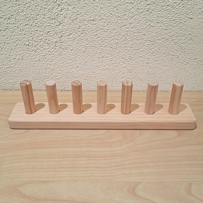 Montessori Wooden Finger Puppet Stand 7 Rods