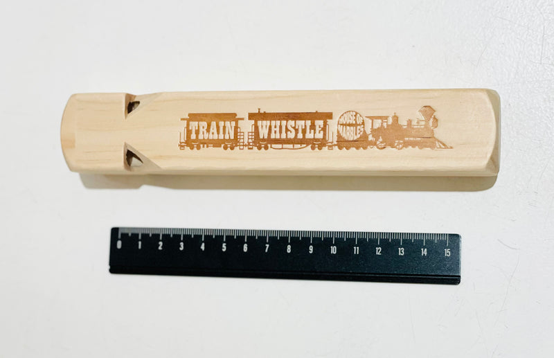 House of Marbles Wooden Train Whistle Musical Intruments for Kids Travel Toys 3yrs+