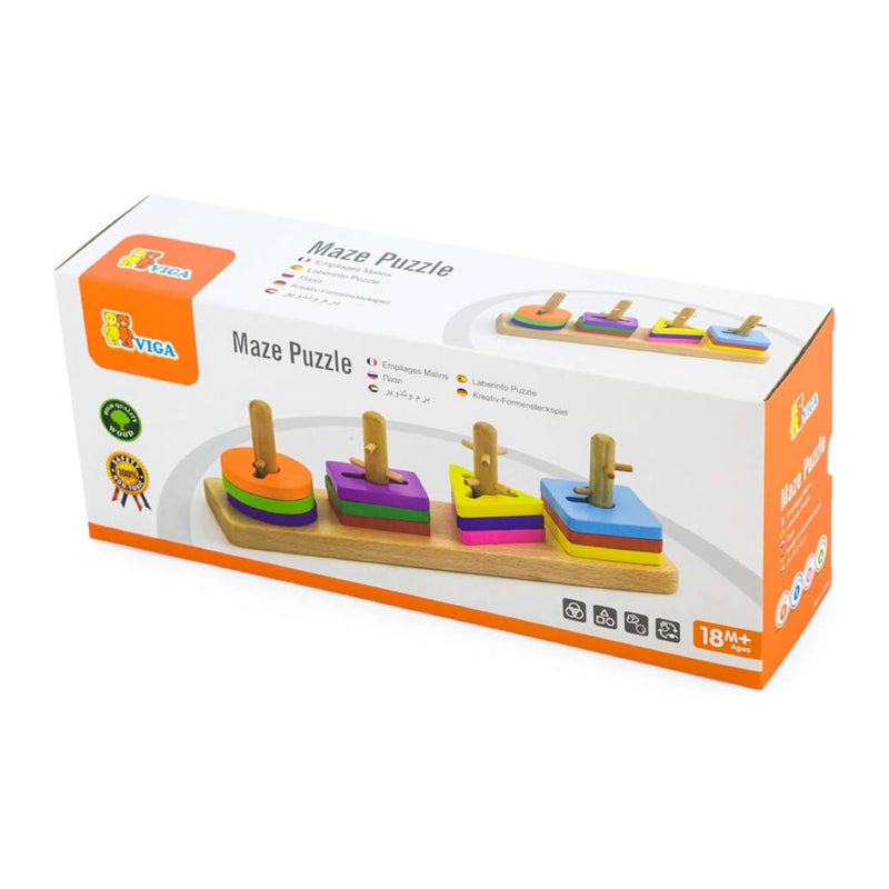 Viga Toys Wooden Maze Puzzle Fine Motor Skills Developmental Toys Gift Idea for 18m+