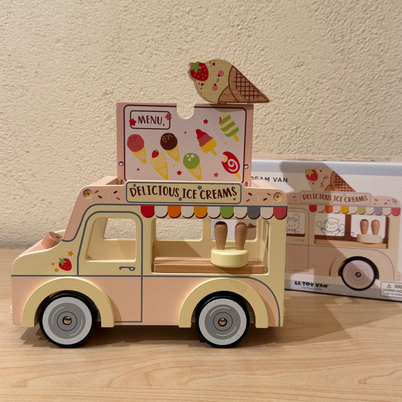 Le Toy Van Wooden Ice Cream Van Daisylane Vintage Pretend and Imaginative Play 3yrs+