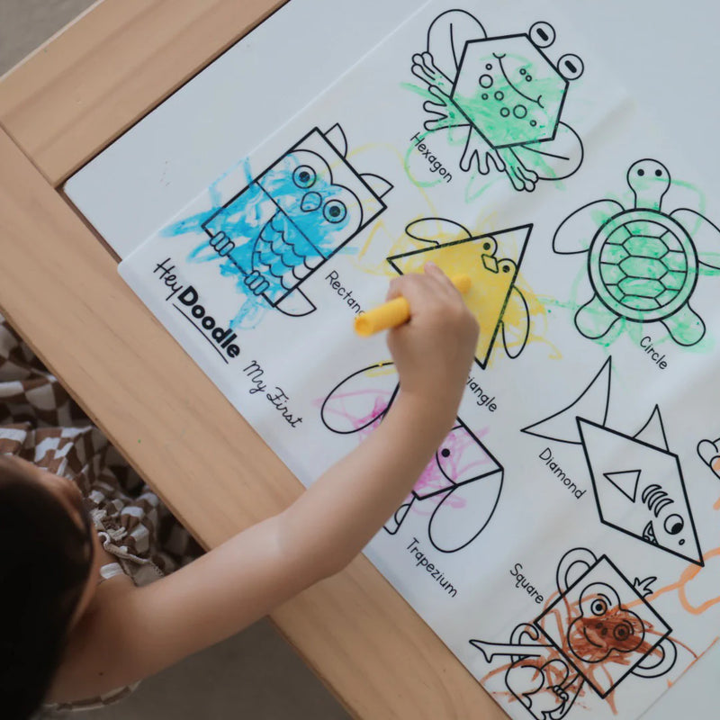 Hey Doodle My First Shapes Colouring & Doodle Mat Travel Toys Art and Craft for Kids 3yrs+