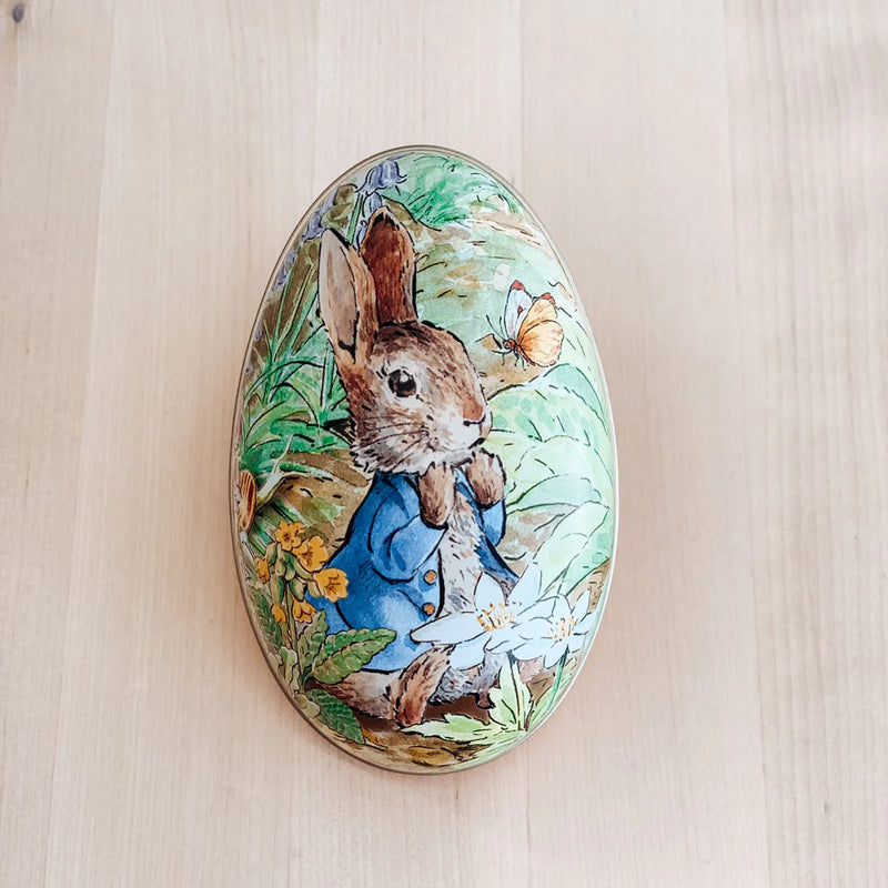 Peter Rabbit Easter Medium Egg Shape Tins 11cm x 6.5cm