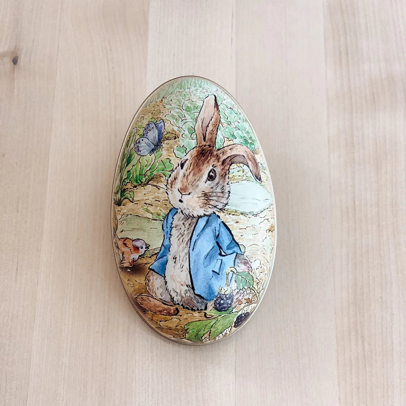 Peter Rabbit Easter Medium Egg Shape Tins 11cm x 6.5cm