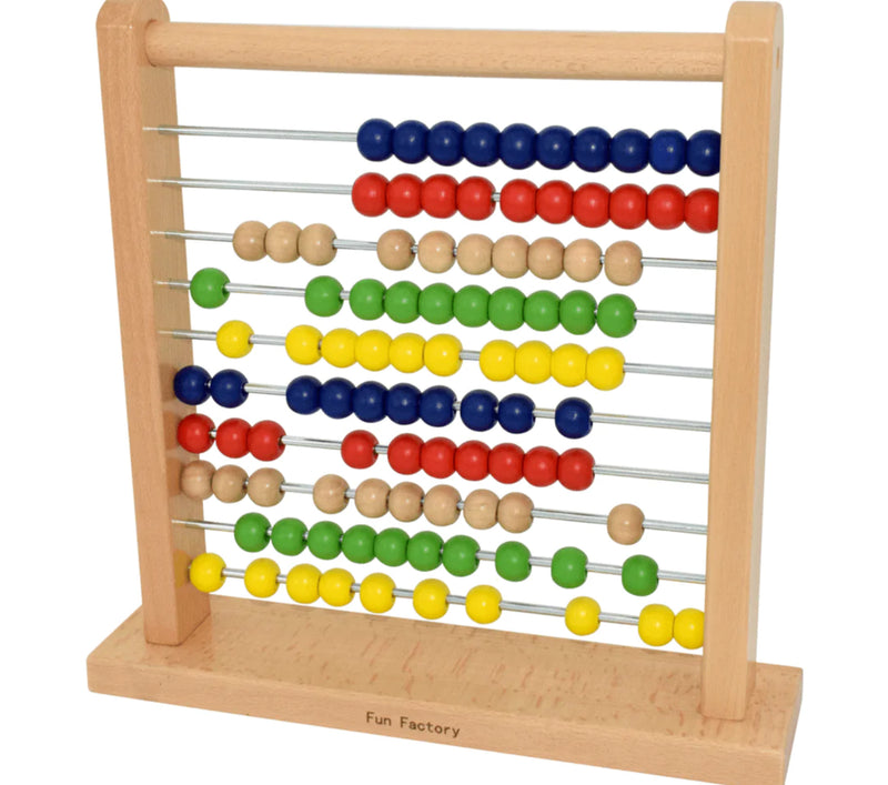 Fun Factory Abacus with Metal Bars Early Numeracy Math Games for Kids for 3yrs+