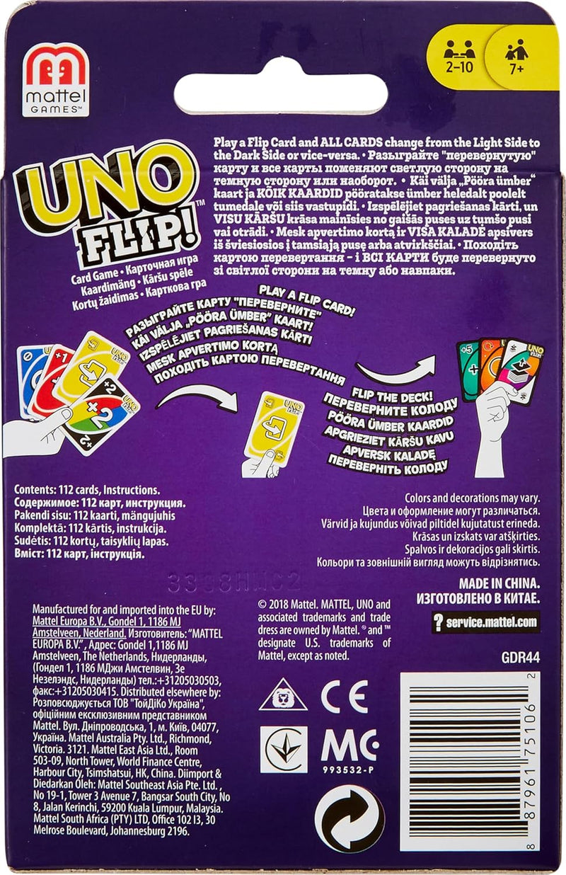 UNO Flip Card Games for kids Travel Toys for 7yrs+