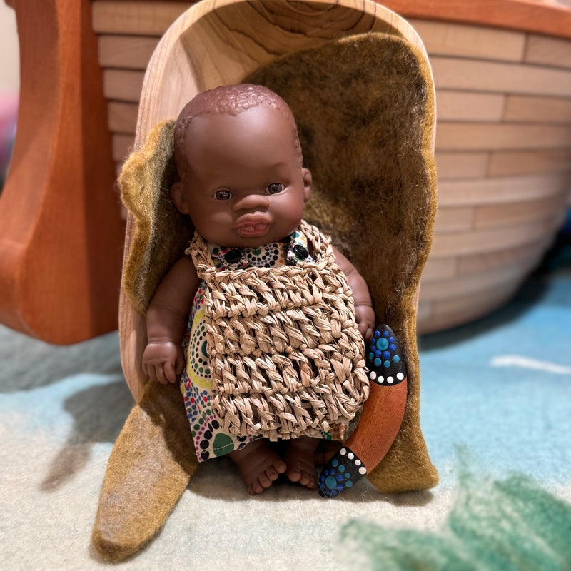 Aboriginal Australian 21cm Baby Coolamon Set Boy or Girl Indigenous First Nation Resources School Range