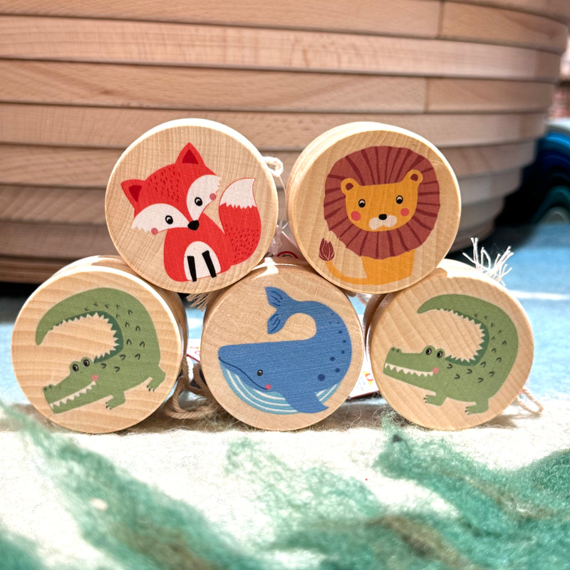 Bigjigs Wooden Wildlife Yo-Yos Assorted Design 3yrs+