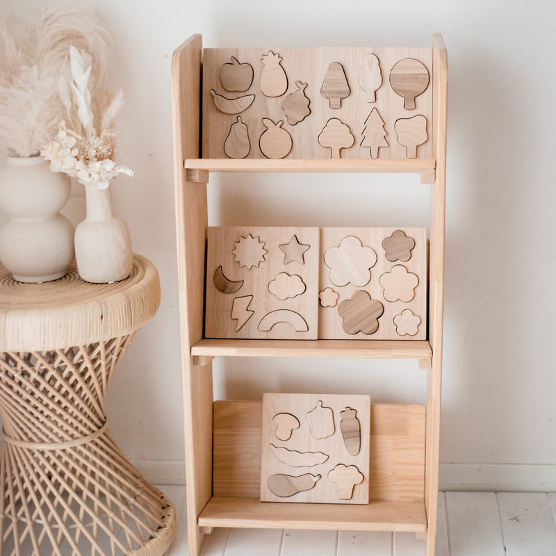 Qtoys 3 Tier Book Shelf Puzzle display Shelf Kids Furniture (Bulky Shipping)