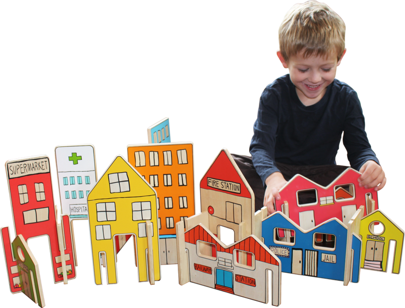 The Freckled Frog Happy Architect Build a Town Pretend & Imaginative Play Developmental Toys for Toddlers Gifts Idea Best Seller 2yrs+