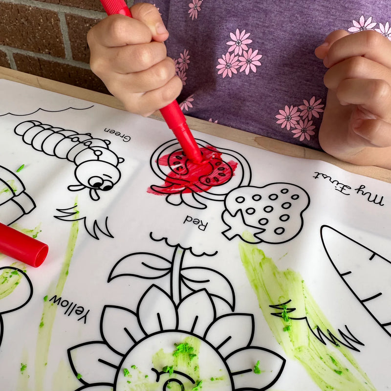 Hey Doodle My First Colours Colouring & Doodle Mat Travel Toys Art and Craft for Kids 3yrs+