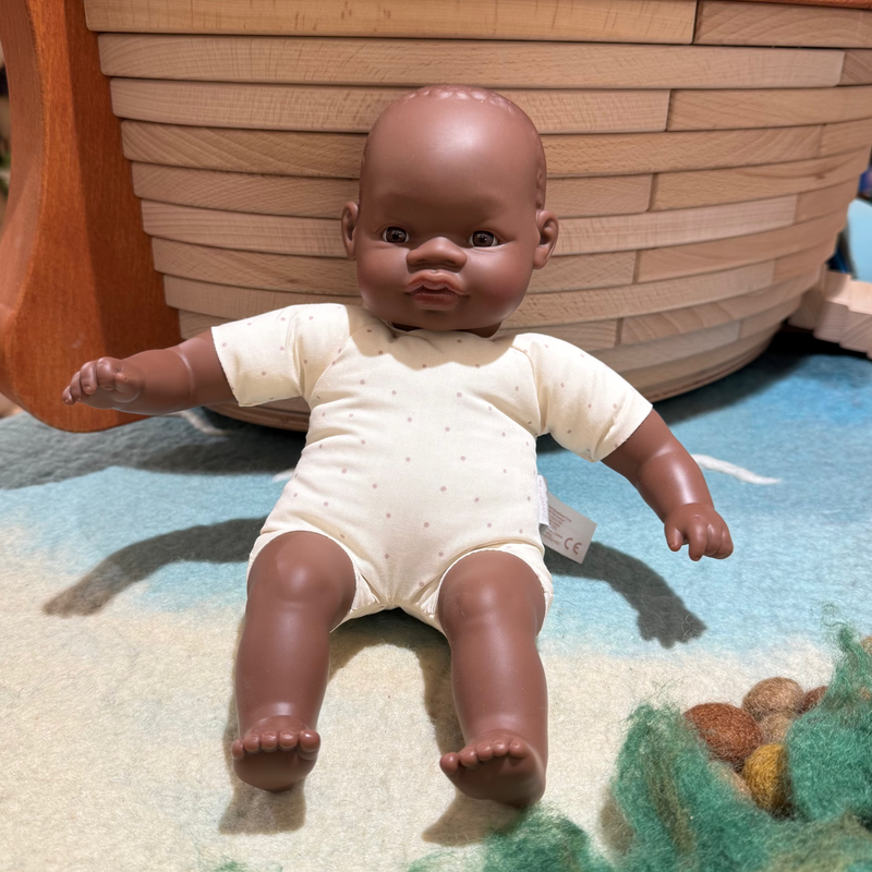 Miniland Soft Body Doll African Baby Toys 32cm Baby Gifts Idea 10m+