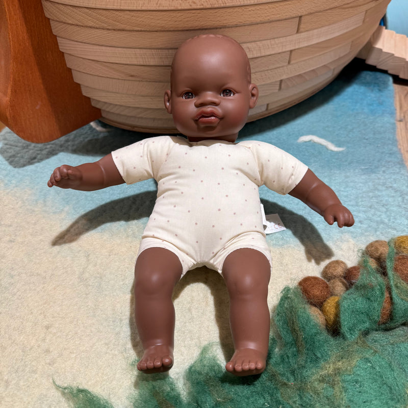 Miniland Soft Body Doll African Baby Toys 32cm Baby Gifts Idea 10m+