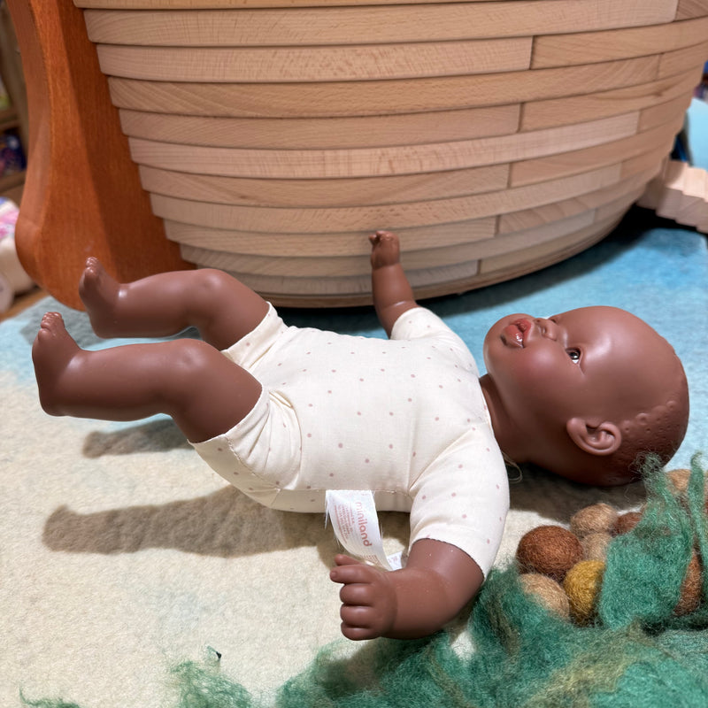 Miniland Soft Body Doll African Baby Toys 32cm Baby Gifts Idea 10m+