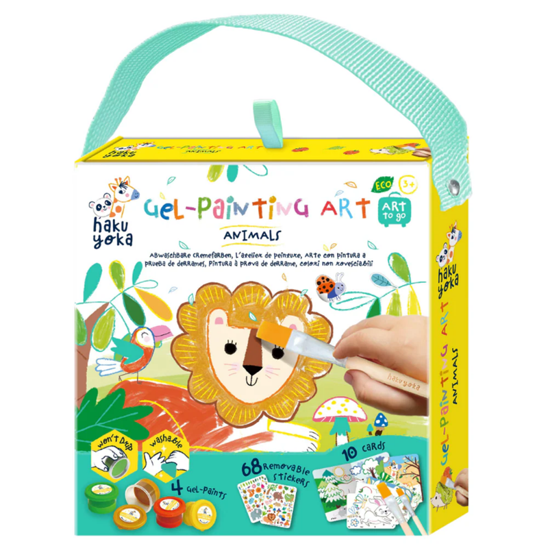 Haku Yoka Art to Go Gel Painting Art Animals Travel Toys Art and Craft for Kids 3yrs+