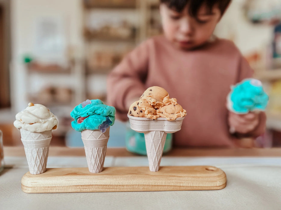 Wooden Ice Cream Cone Stand 4-Hole by Beadiebug