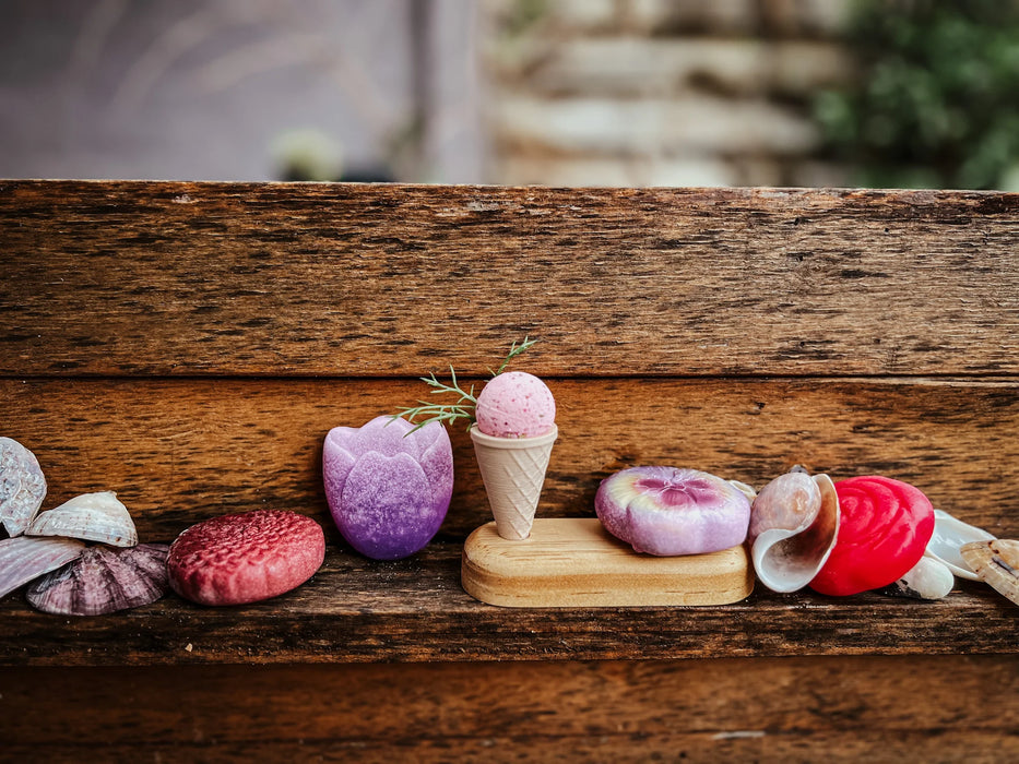 Wooden Ice Cream Cone Stand 2-Hole by Beadiebug