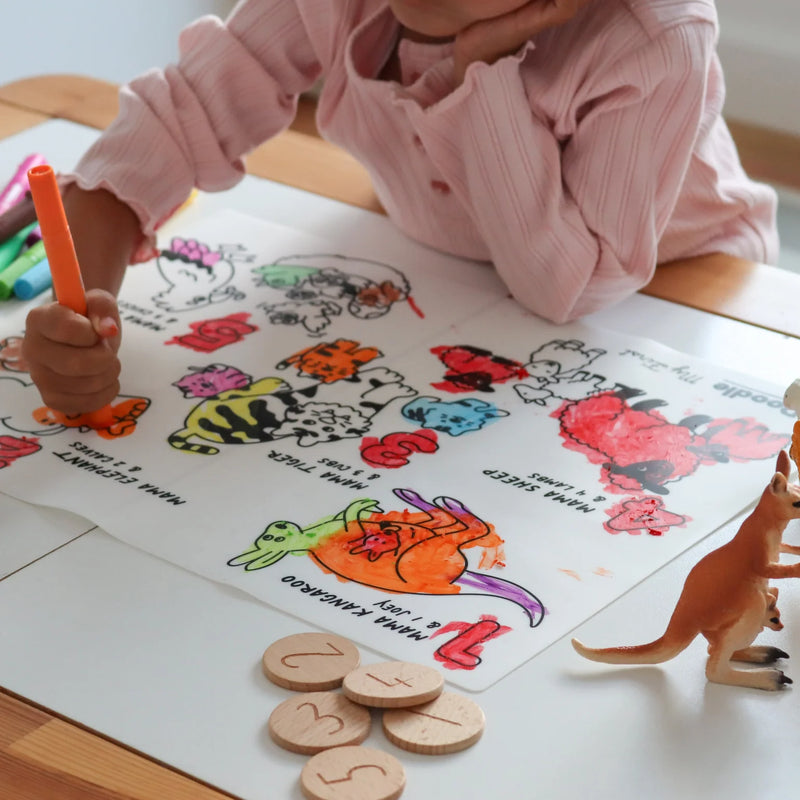 Hey Doodle My First Counting Colouring & Doodle Mat Travel Toys Art and Craft for Kids 3yrs+