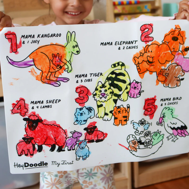 Hey Doodle My First Counting Colouring & Doodle Mat Travel Toys Art and Craft for Kids 3yrs+