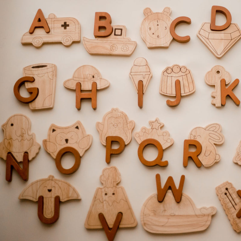 Qtoys Alphabet Animal Jigsaw Puzzle 52pcs Early Literacy Phonics Cognitive Language Resources 2yrs+