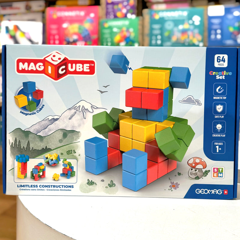 Geomag Magicube Magnetic Cubes Creative Set 64pcs Magnetic Toys Building Blocks STEM Toys School Range12m+