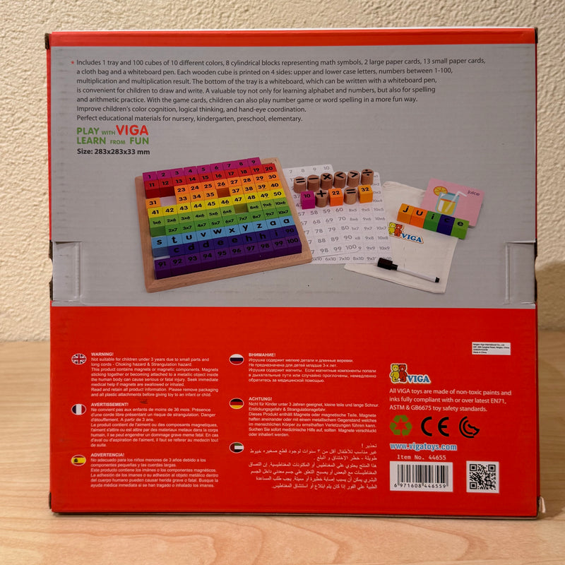 Viga Alphabet and Math Operation Board Early Maths Early Literacy Developmental Toys School Range 3yrs+