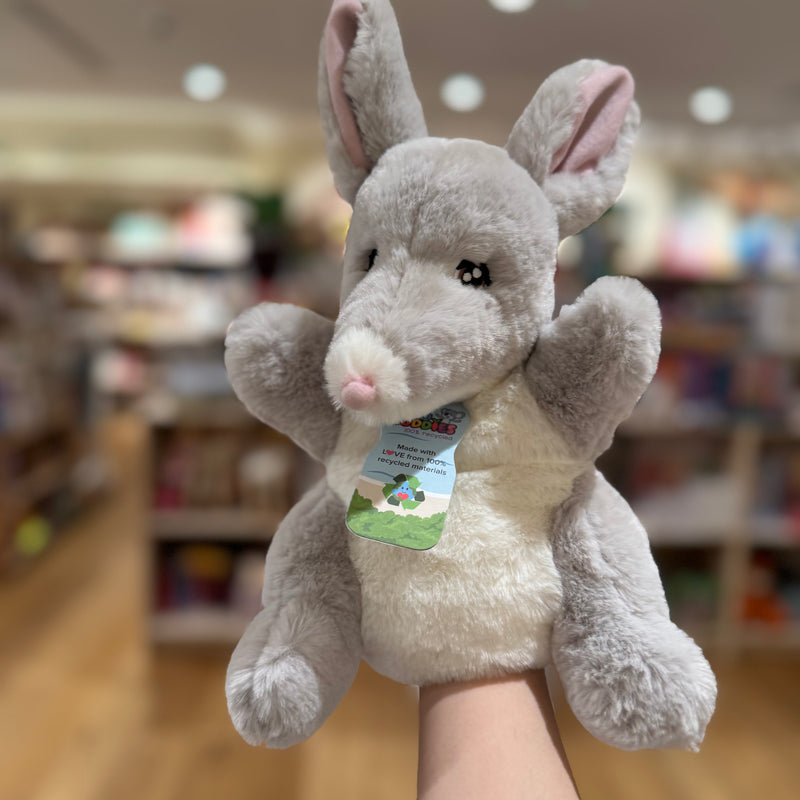 Eco Bilby Hand Puppet 25cm By Eco Buddies Pretend and Imaginative Play Plush Toys 3yrs+