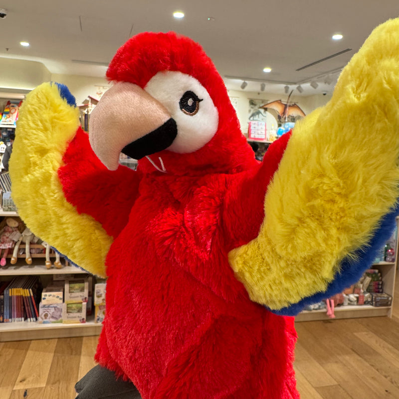 Eco Scarlet Macaw Hand Puppet 25cm by Eco Buddies Pretend and Imaginative Play Plush Toys 3yrs+